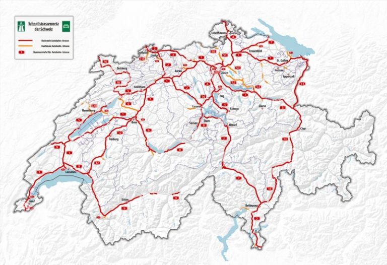 Highways in Switzerland and vignettes / Highways and tolls.